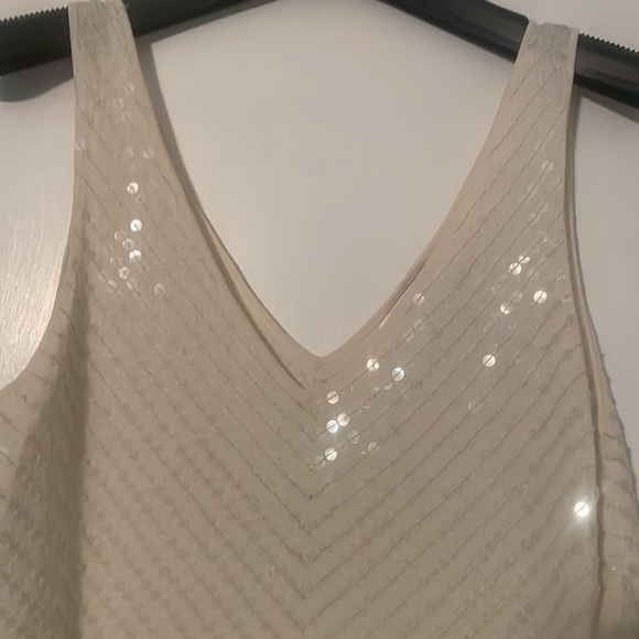 Vintage Jones New York Double V-Neck Sequined Sweater Shell S - Picture 4 of 5